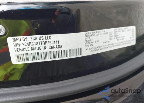 2024 Chrysler Pacifica Hybrid Select z USA, uszkodzony, nr VIN 2C4RC1S77RR150141